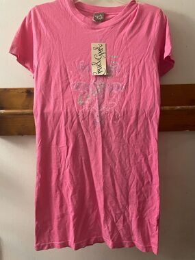 Cruel Girl Western Tee‎ Womens S NWT Pink Rhinestone Logo Cowgirl Rodeo Shirt